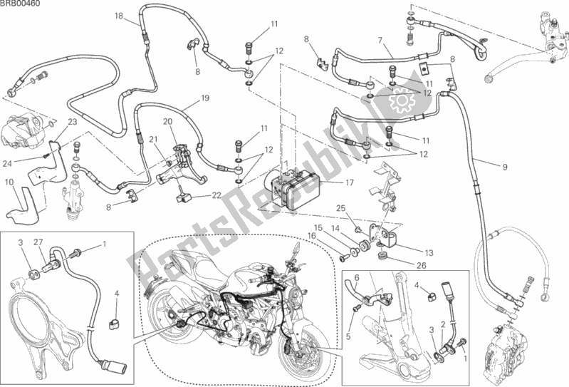 Wszystkie części do Uk? Ad Przeciwblokuj? Cy (abs) Ducati Monster 1200 S 2014